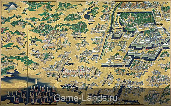 Карта города Эдо, первая половина XVII века