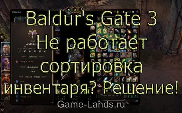 Baldur's Gate 3 – Не работает сортировка инвентаря? Решение!